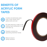 Double Sided Tape, Heavy Duty Tape, Strong and Permanent for Outdoor and Indoor HPP (0.25in x 16ft)