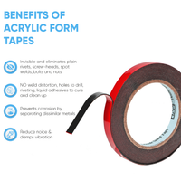 Double Sided Tape, Heavy Duty Tape, Strong and Permanent for Outdoor and Indoor HPP (0.5in x 16ft)