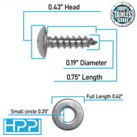 HPP License Plate Stainless Steel Screws Compatible with Subaru Models