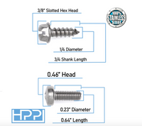 HPP License Plate Stainless Steel Screws Compatible with Hyundai and KIA Models